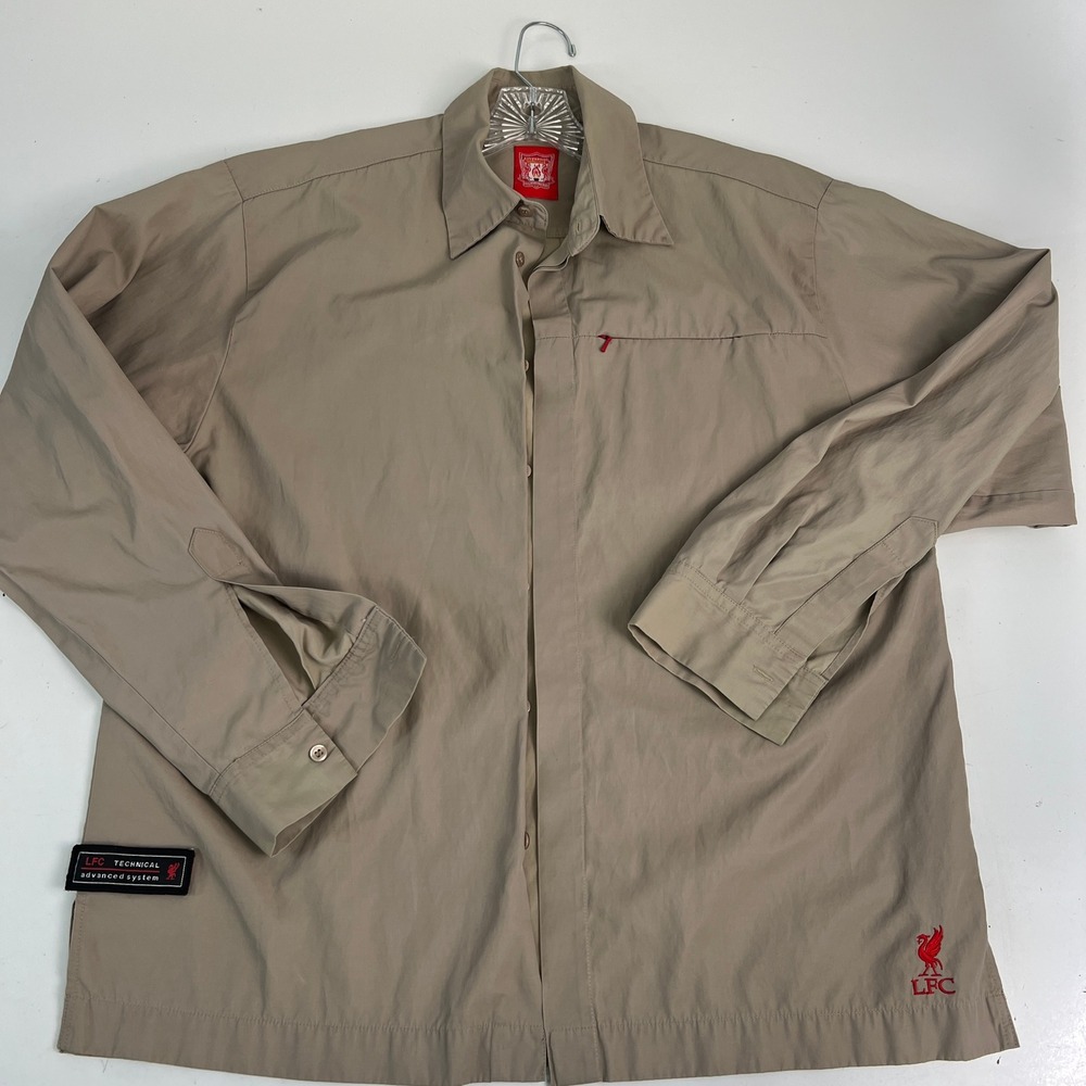 Liverpool FC Technical Advanced System Khaki Button Down Shirt‎ Mens Large LFC